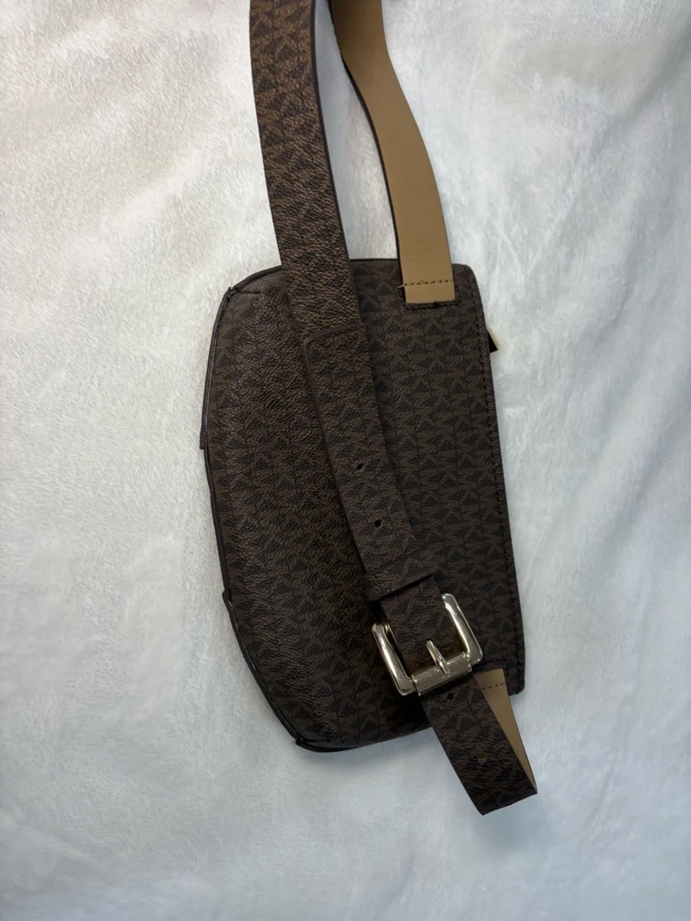 Michael Kors Brown and Black MK Logo Belt Bag